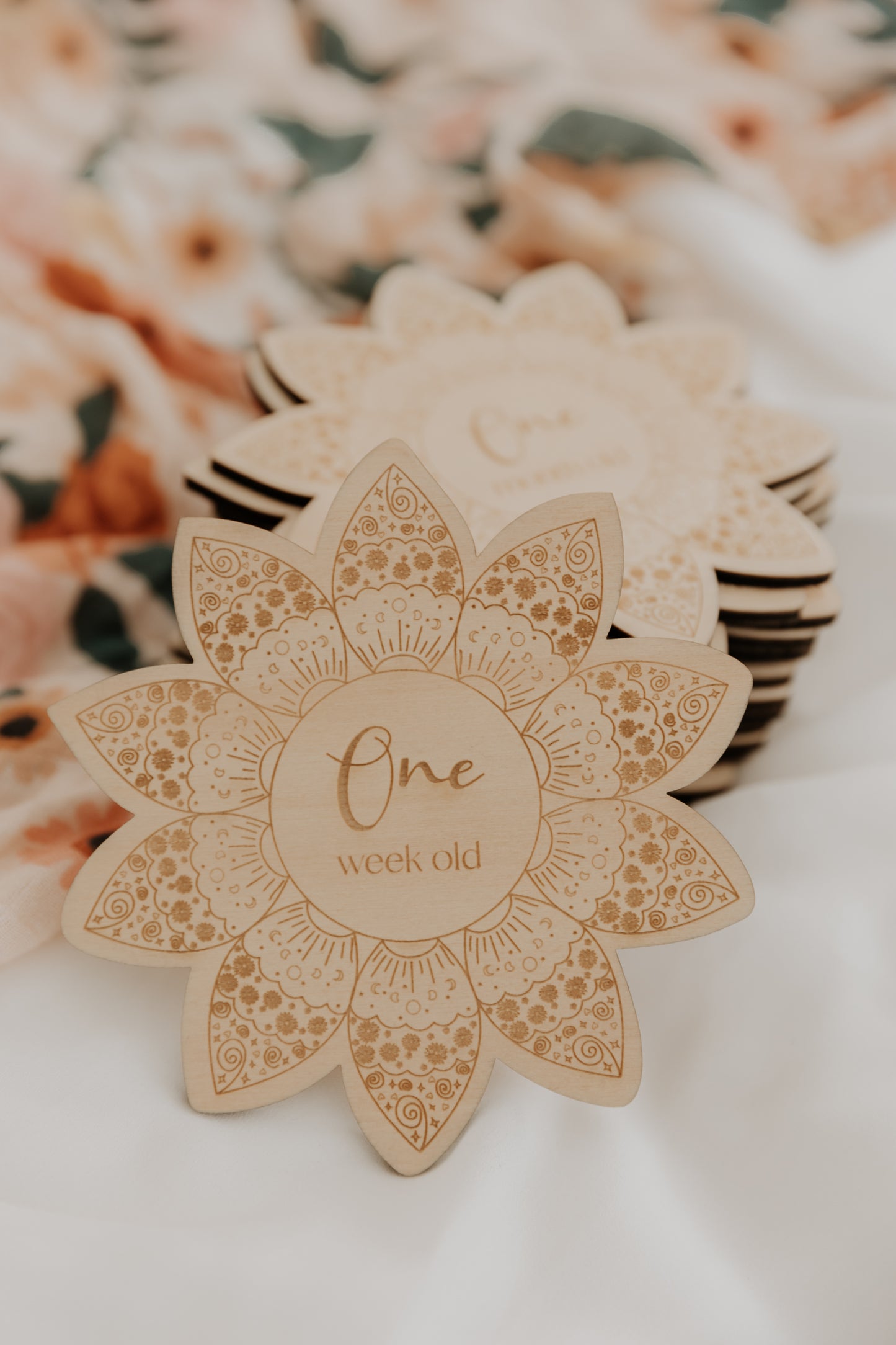 Baby Milestone Cards - Set of 14 Boho Flower
