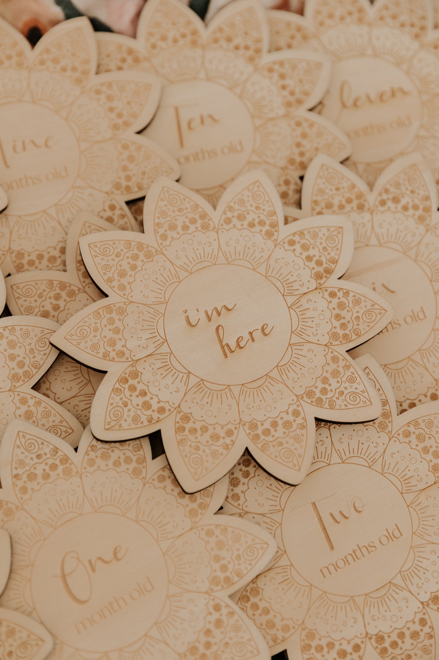 Baby Milestone Cards - Set of 14 Boho Flower