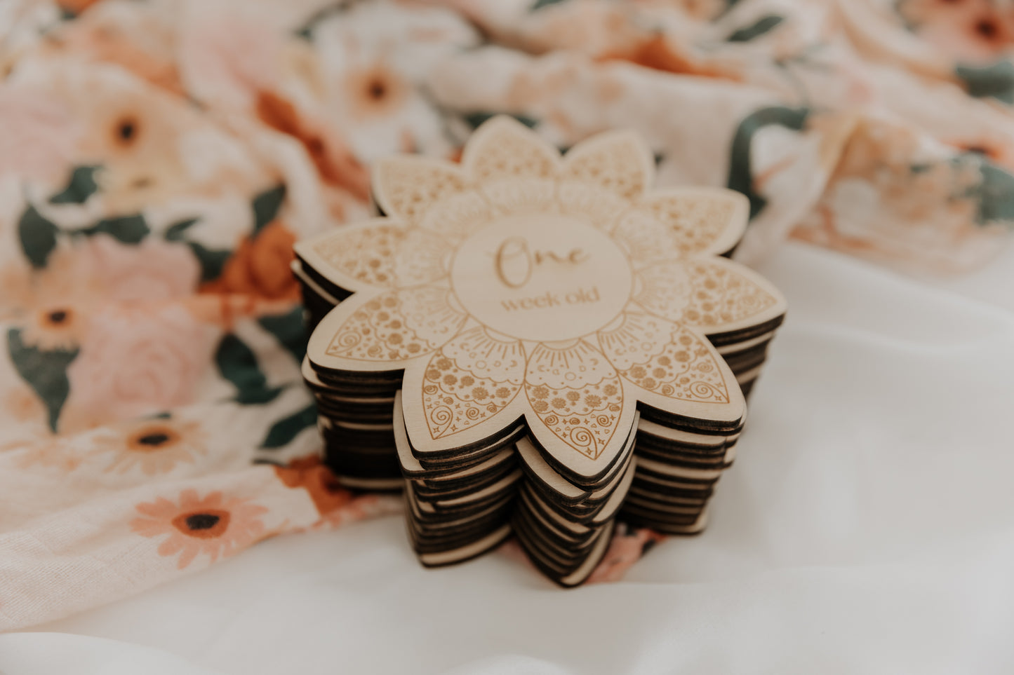 Baby Milestone Cards - Set of 14 Boho Flower