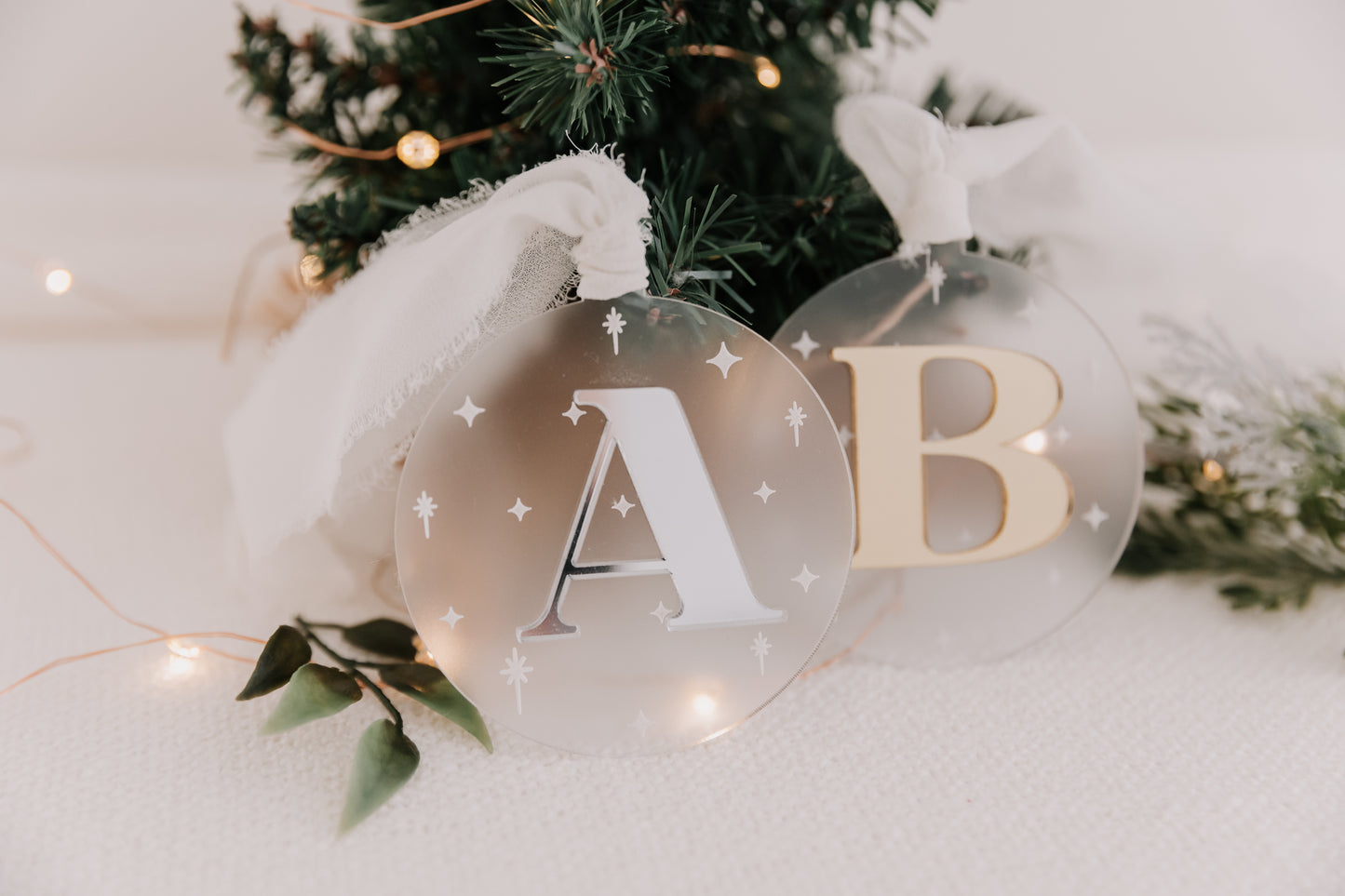 Acrylic Initial Christmas Bauble