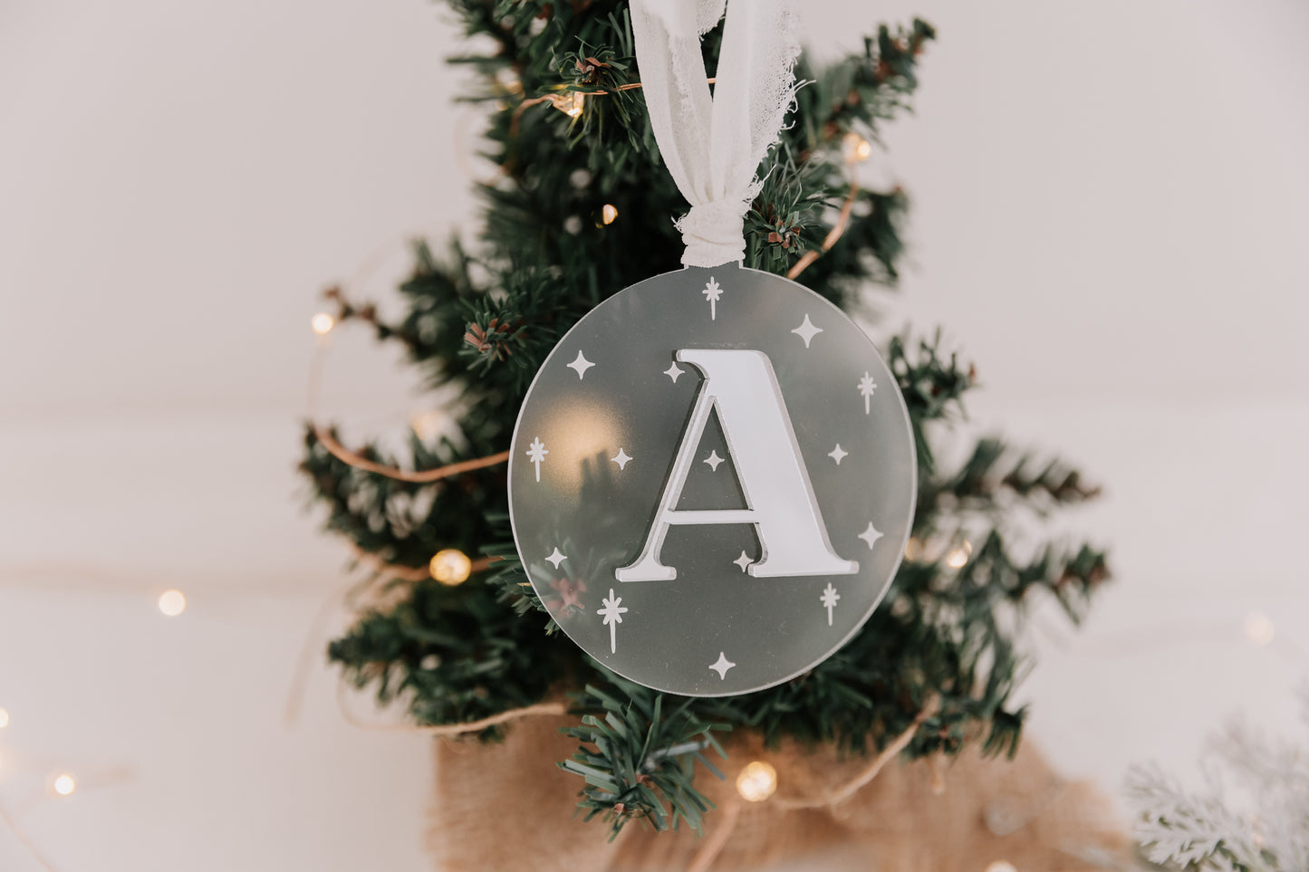 Acrylic Initial Christmas Bauble