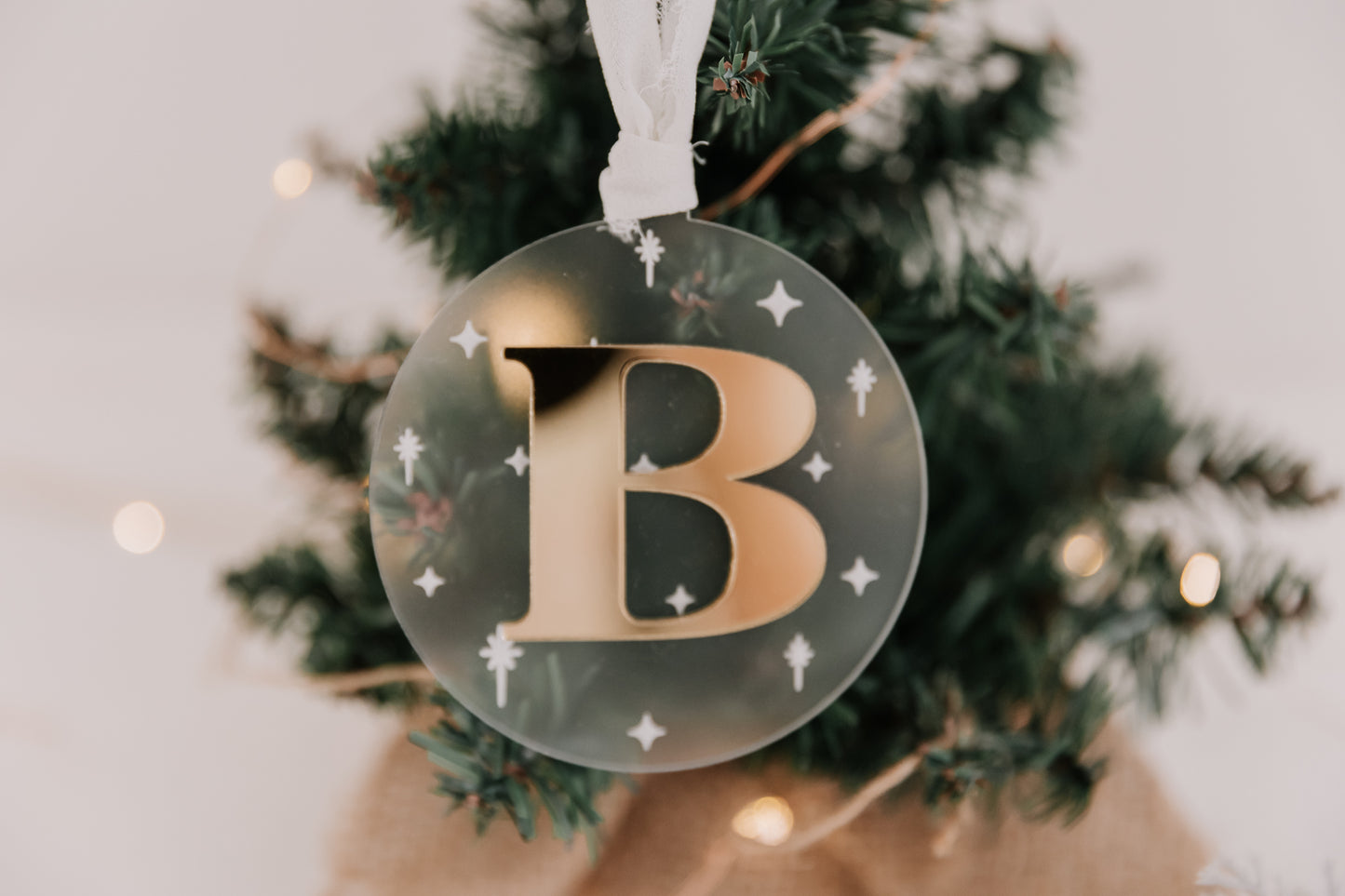 Acrylic Initial Christmas Bauble