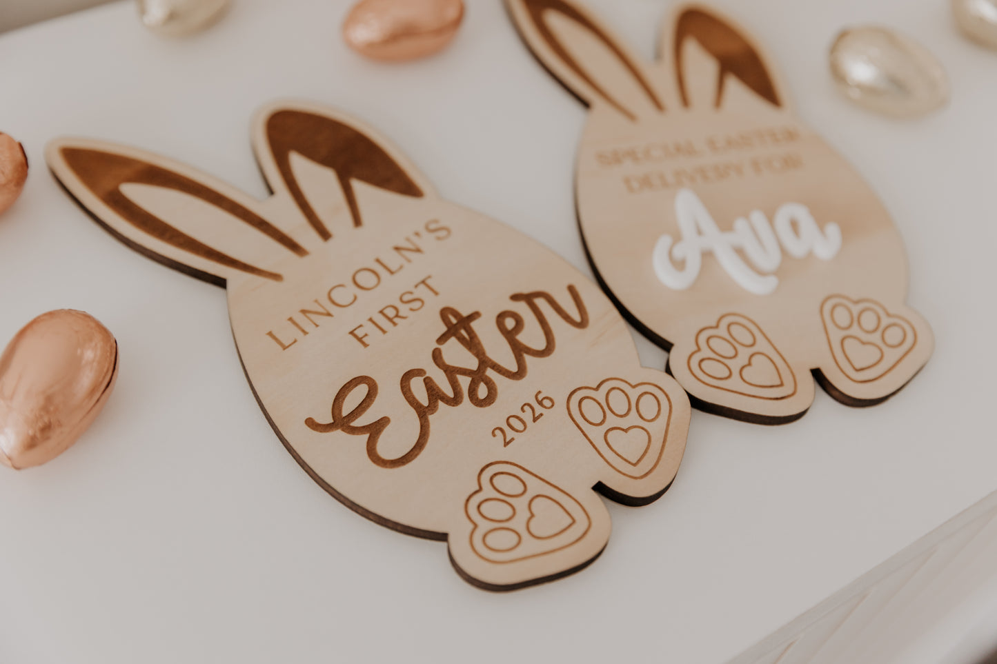 First Easter Plaque Personalised - Bunny Ears