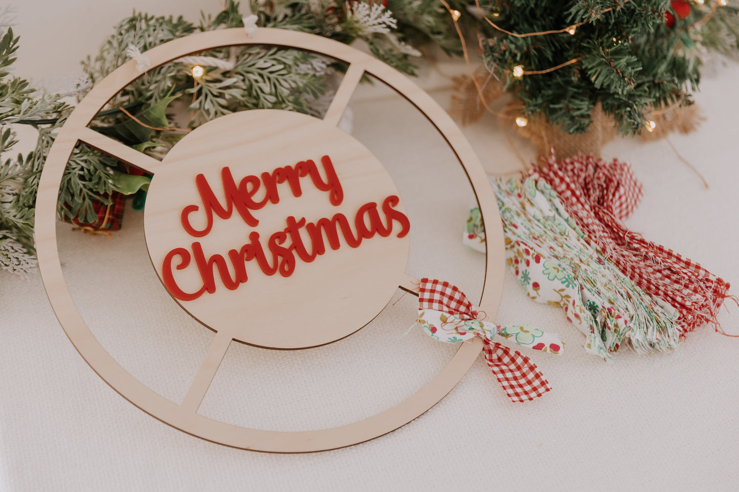 Christmas wreath vintage fabric kit