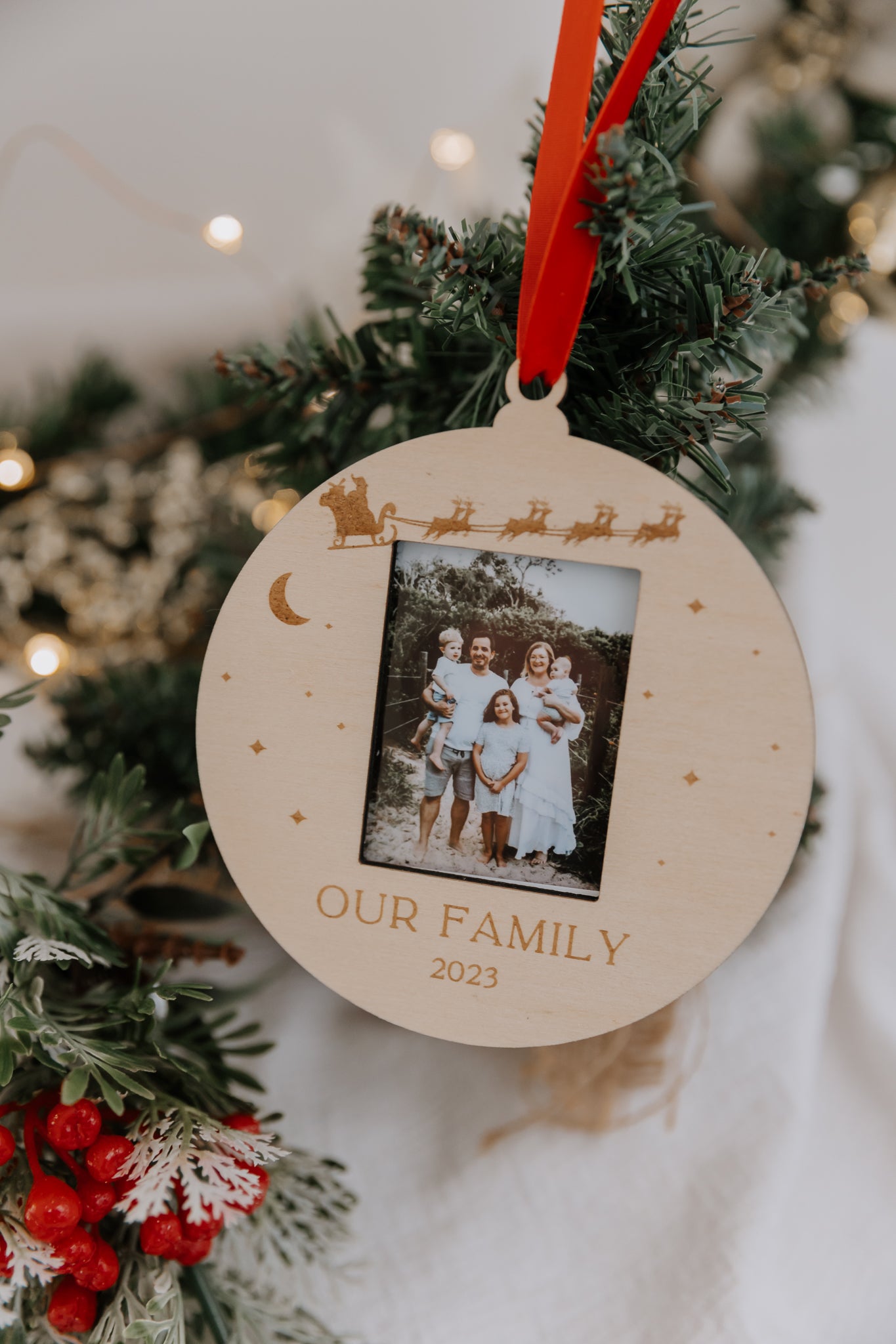 Family Photo Christmas Bauble
