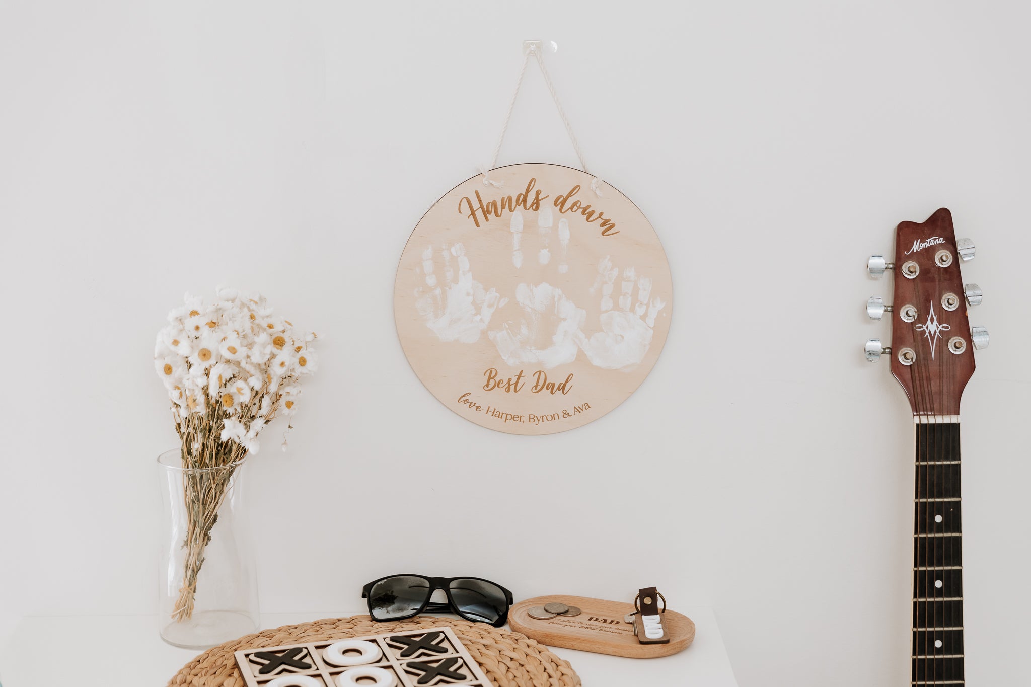 Father's Day Gift ideas 2025, personalised hands down best dad hanging sign