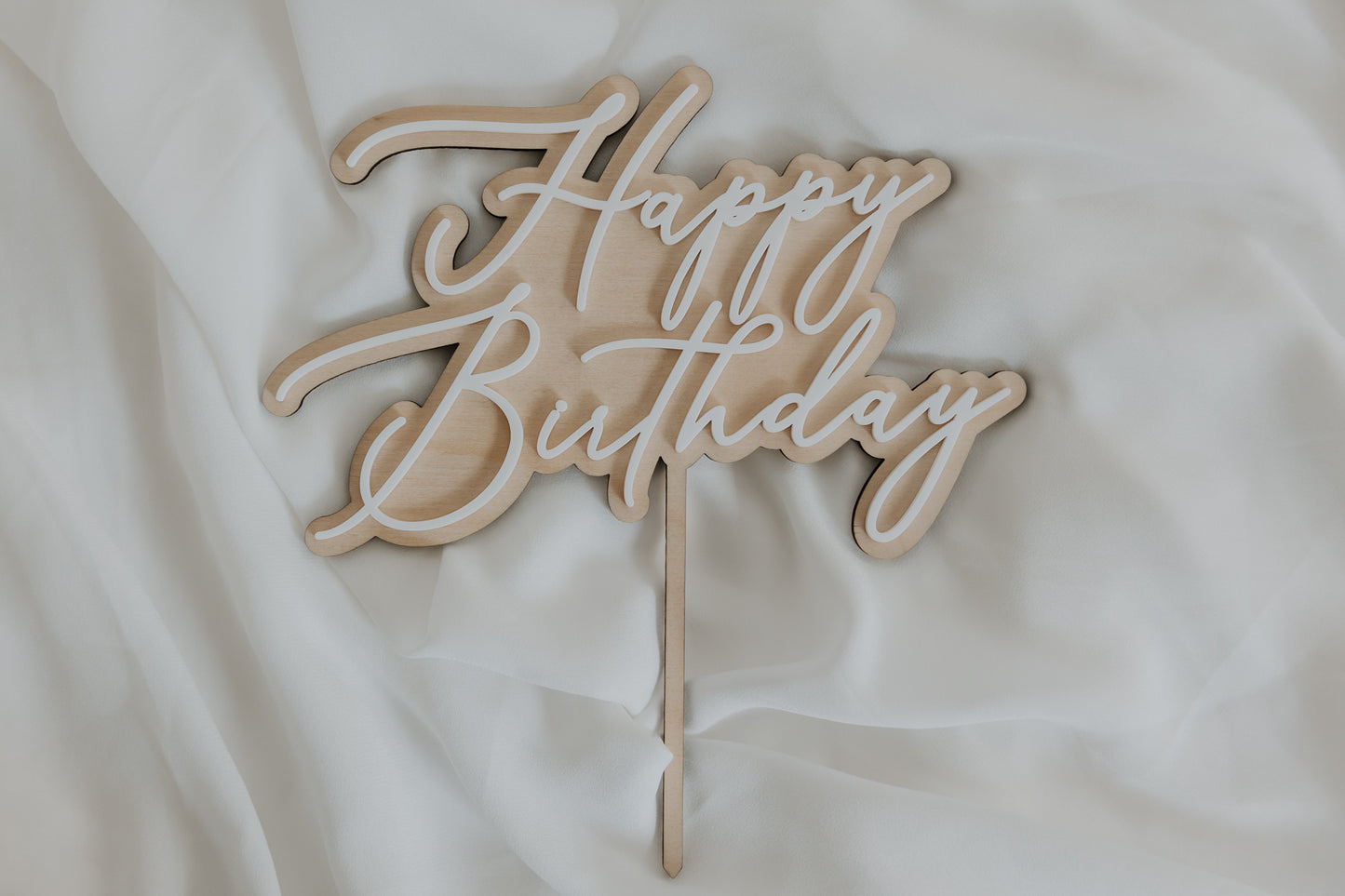 Happy Birthday Double Layer Cake Topper