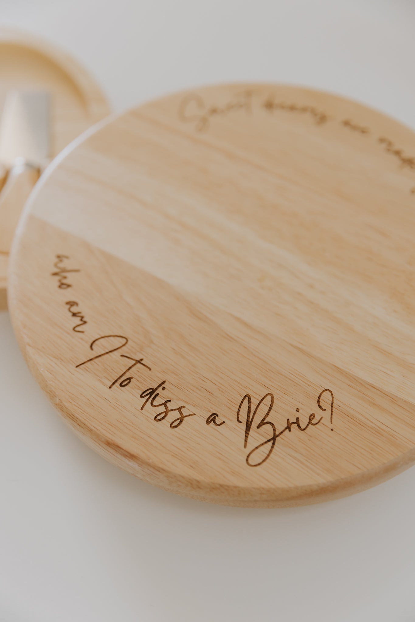 Cheesy Puns Engraved Round Cheese Board - 3 design options