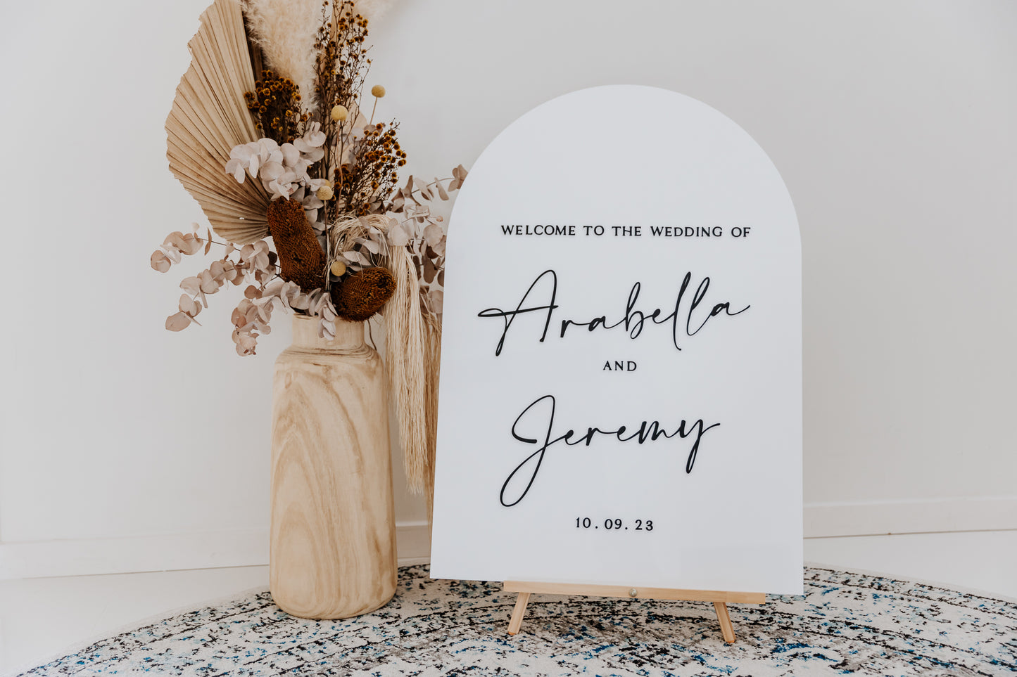 Wedding Welcome Sign White and black acrylic