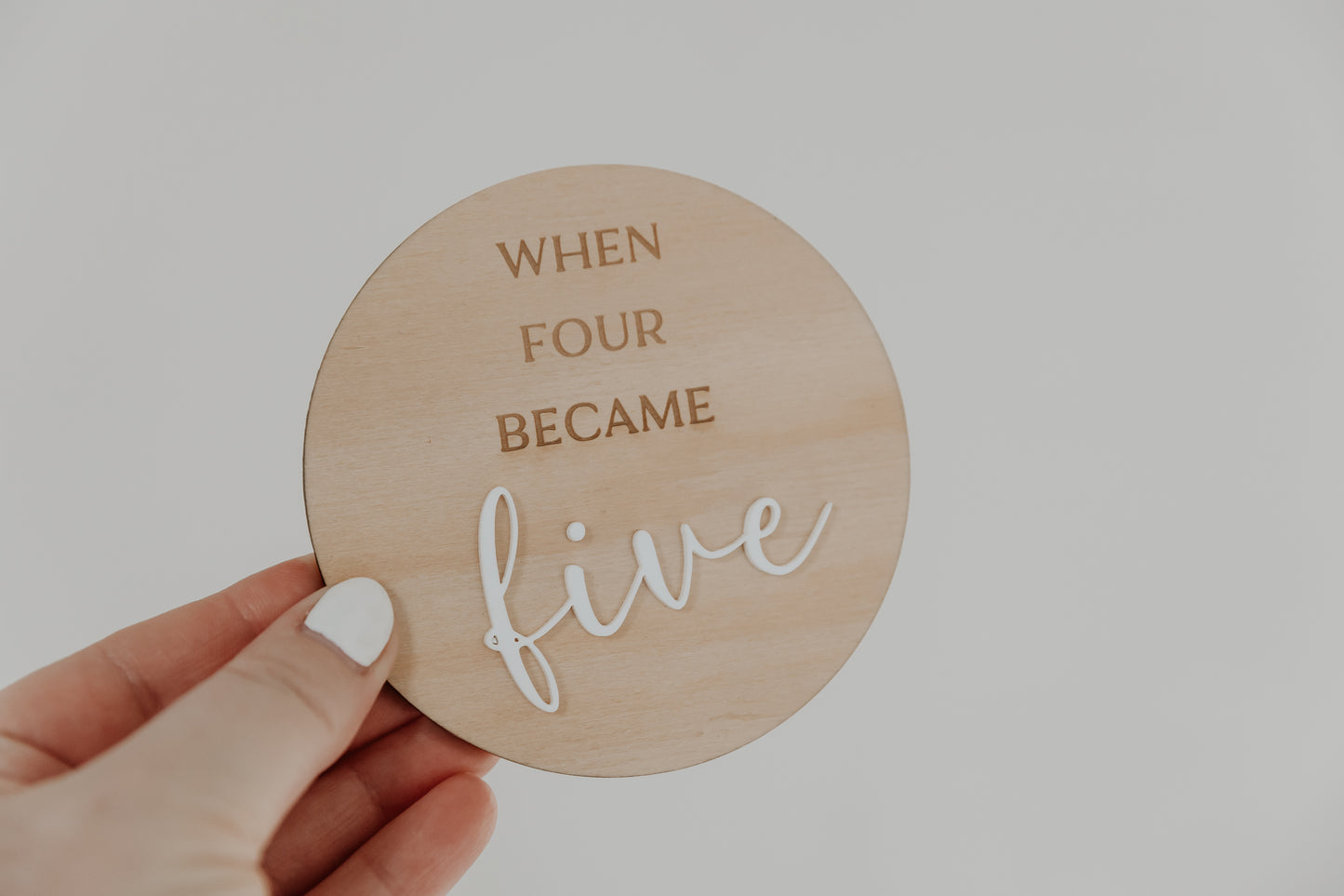 When Four Became Five Baby Announcement Plaque