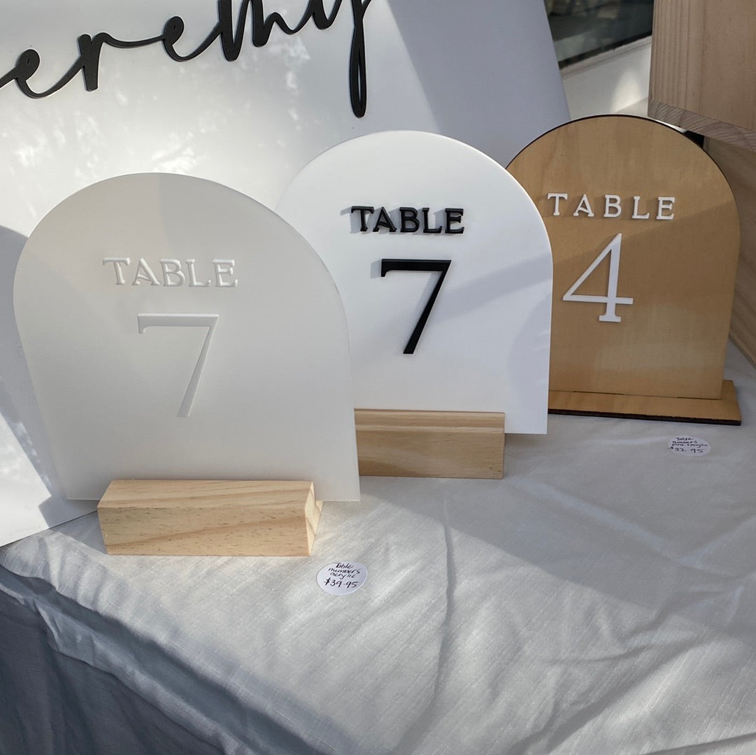 Arch Wedding Table Numbers