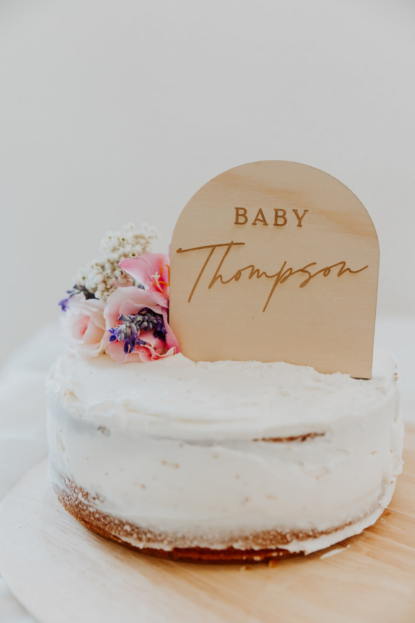 Custom Baby Shower Cake Topper Wooden