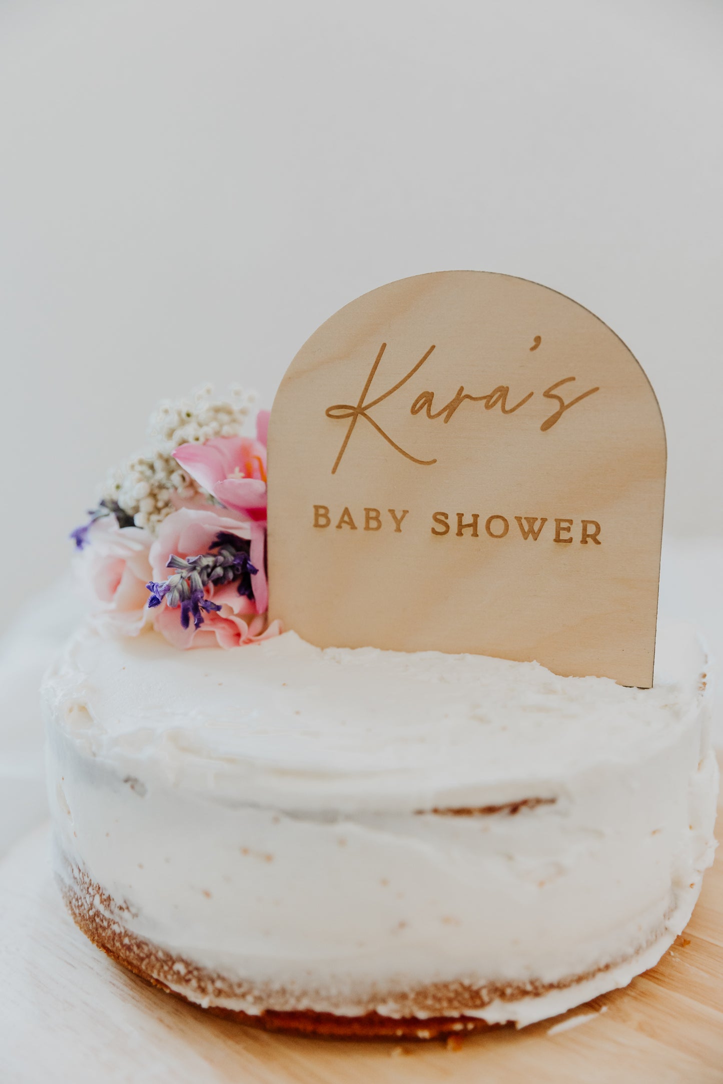 Arch Baby Shower Pine Cake Topper - "Name's" Baby Shower