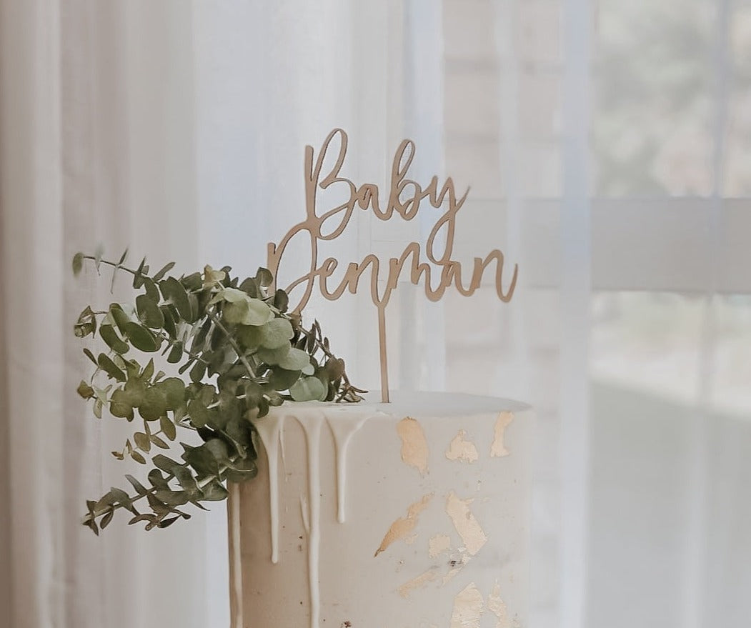Baby Shower Cake Topper Custom Name