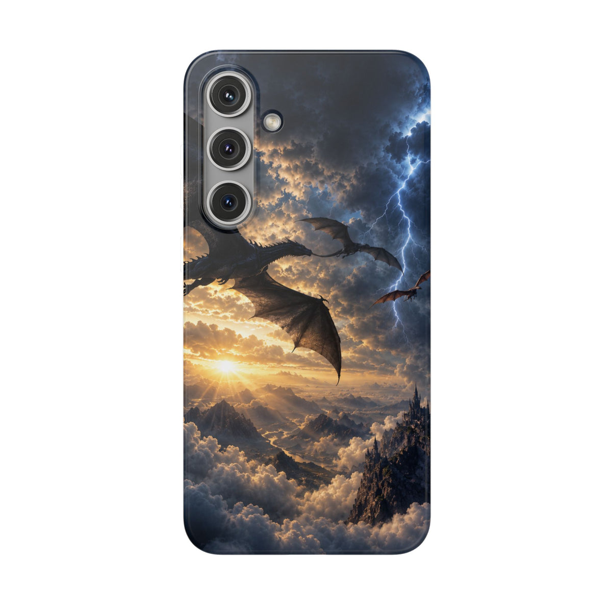 Dragon Storm Phone Case — Fantasy Lightning Sky Flexi Case