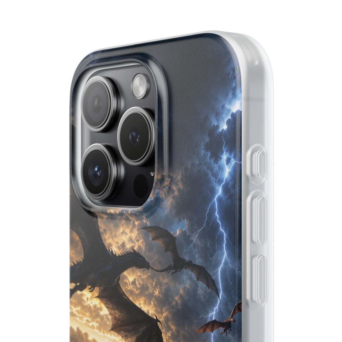 Dragon Storm Phone Case — Fantasy Lightning Sky Flexi Case