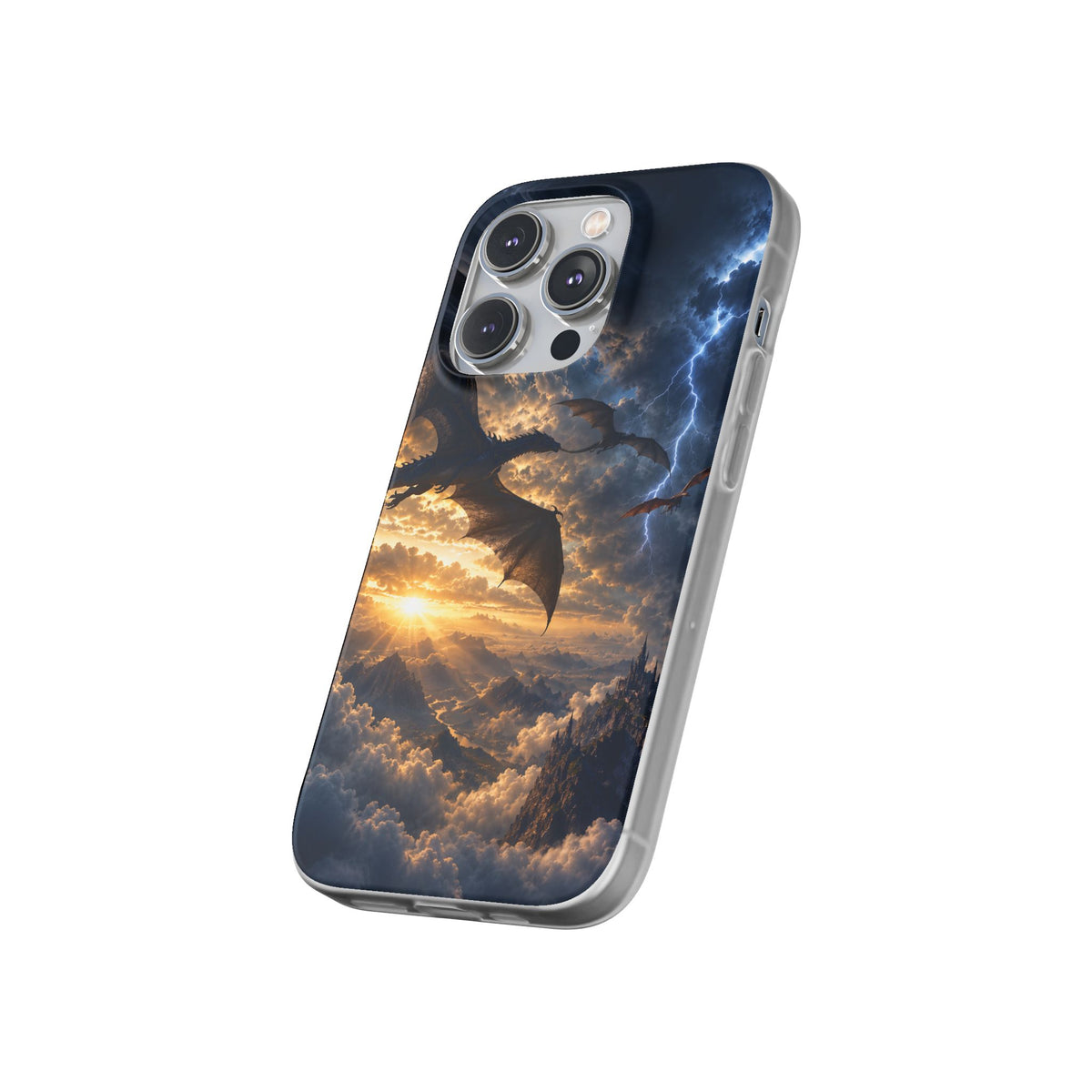 Dragon Storm Phone Case — Fantasy Lightning Sky Flexi Case