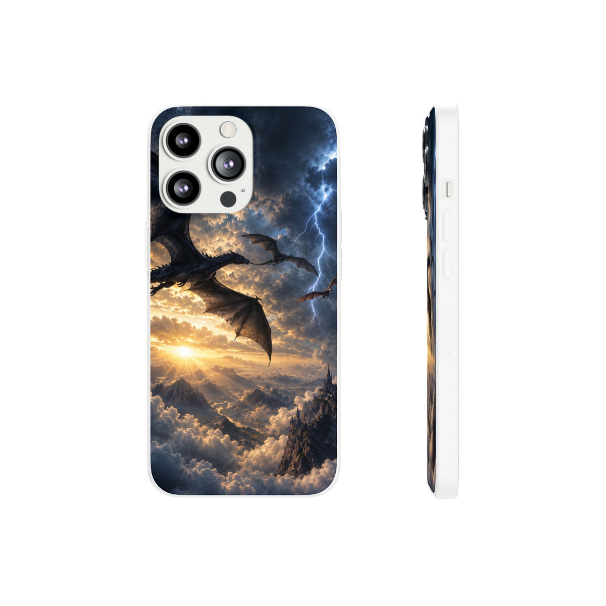 Dragon Storm Phone Case — Fantasy Lightning Sky Flexi Case