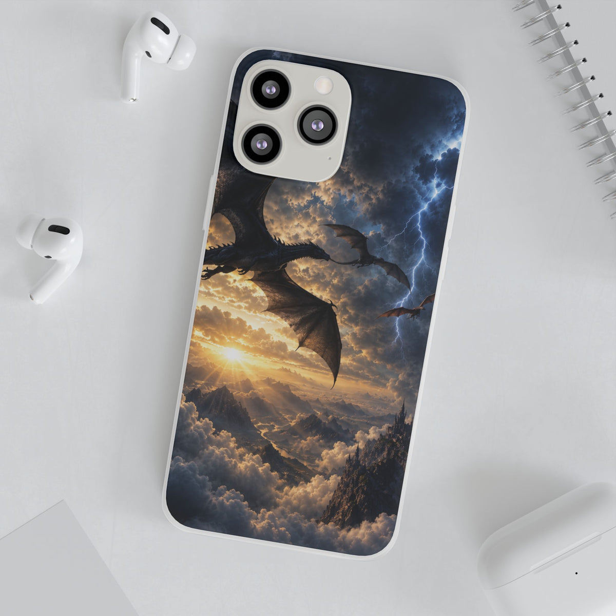 Dragon Storm Phone Case — Fantasy Lightning Sky Flexi Case