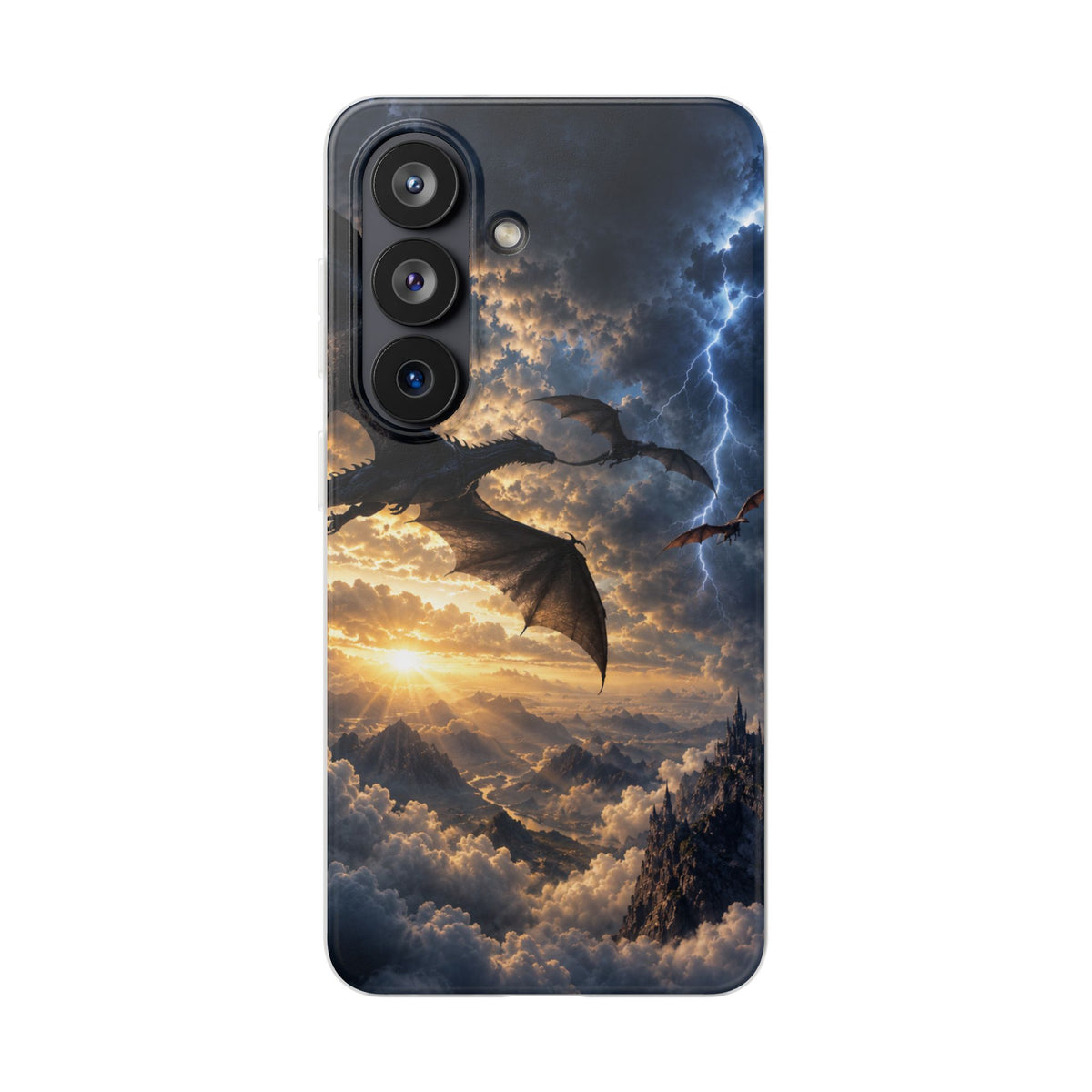 Dragon Storm Phone Case — Fantasy Lightning Sky Flexi Case