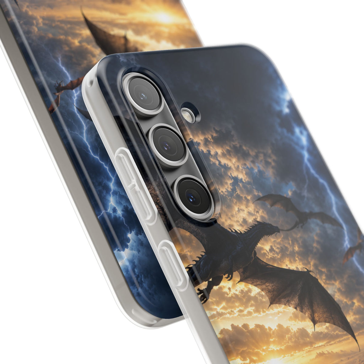 Dragon Storm Phone Case — Fantasy Lightning Sky Flexi Case