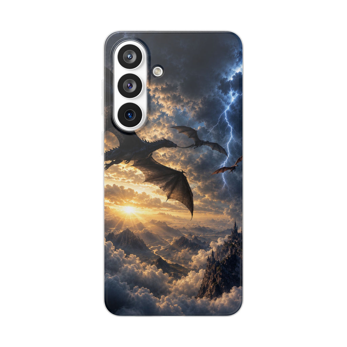 Dragon Storm Phone Case — Fantasy Lightning Sky Flexi Case