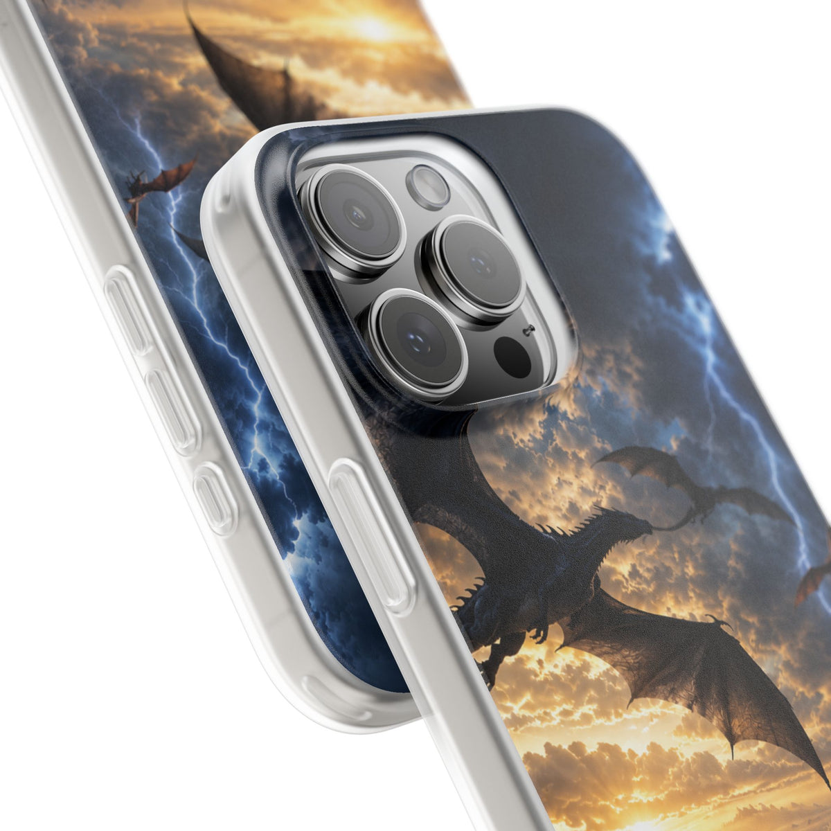 Dragon Storm Phone Case — Fantasy Lightning Sky Flexi Case
