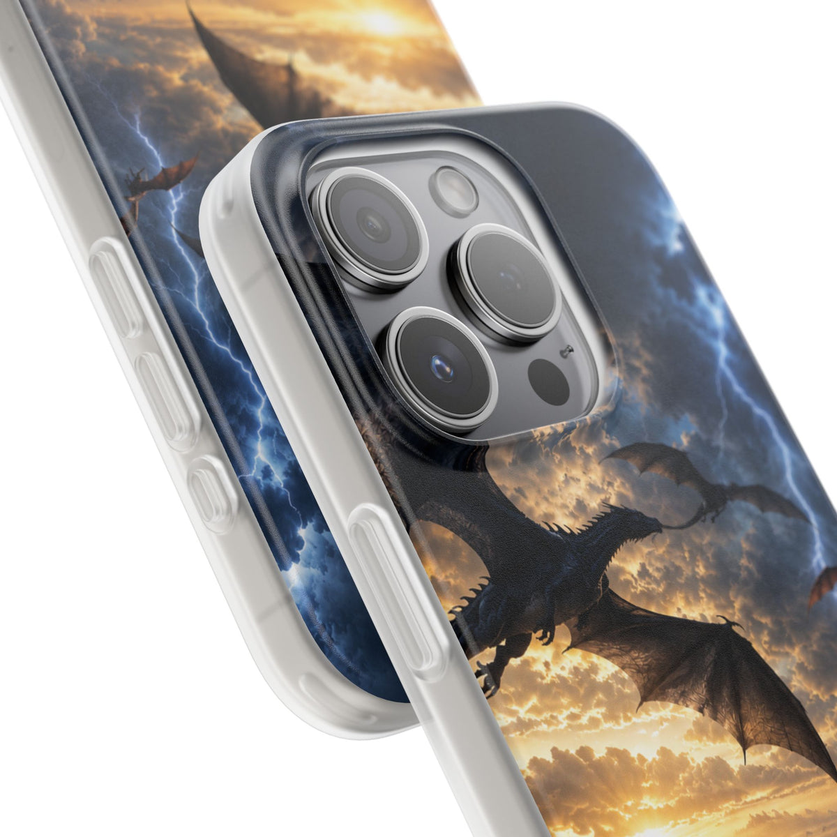 Dragon Storm Phone Case — Fantasy Lightning Sky Flexi Case