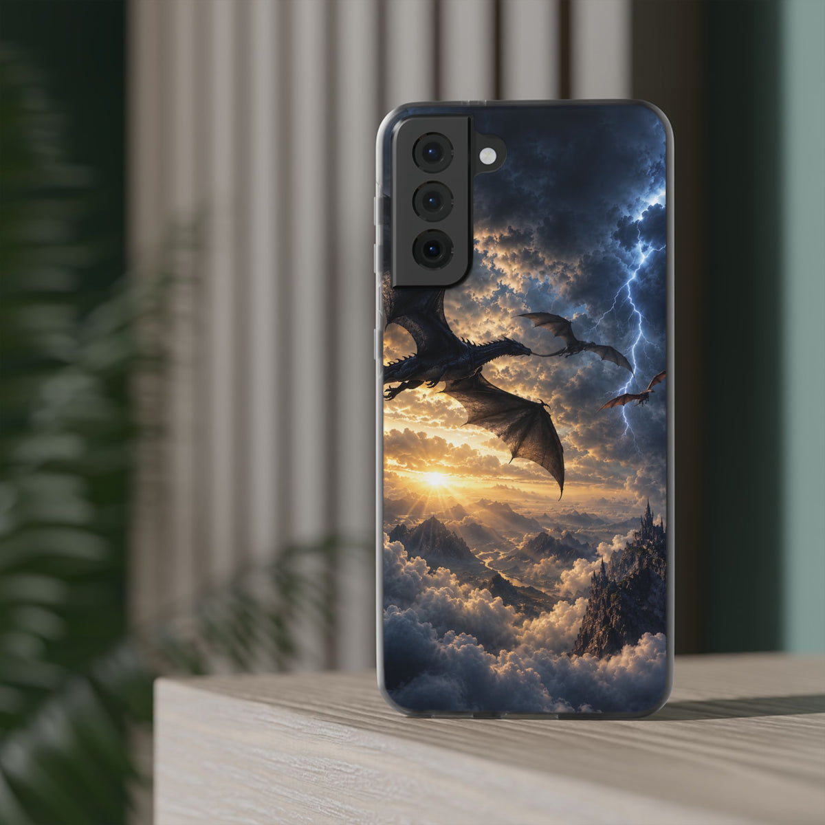 Dragon Storm Phone Case — Fantasy Lightning Sky Flexi Case