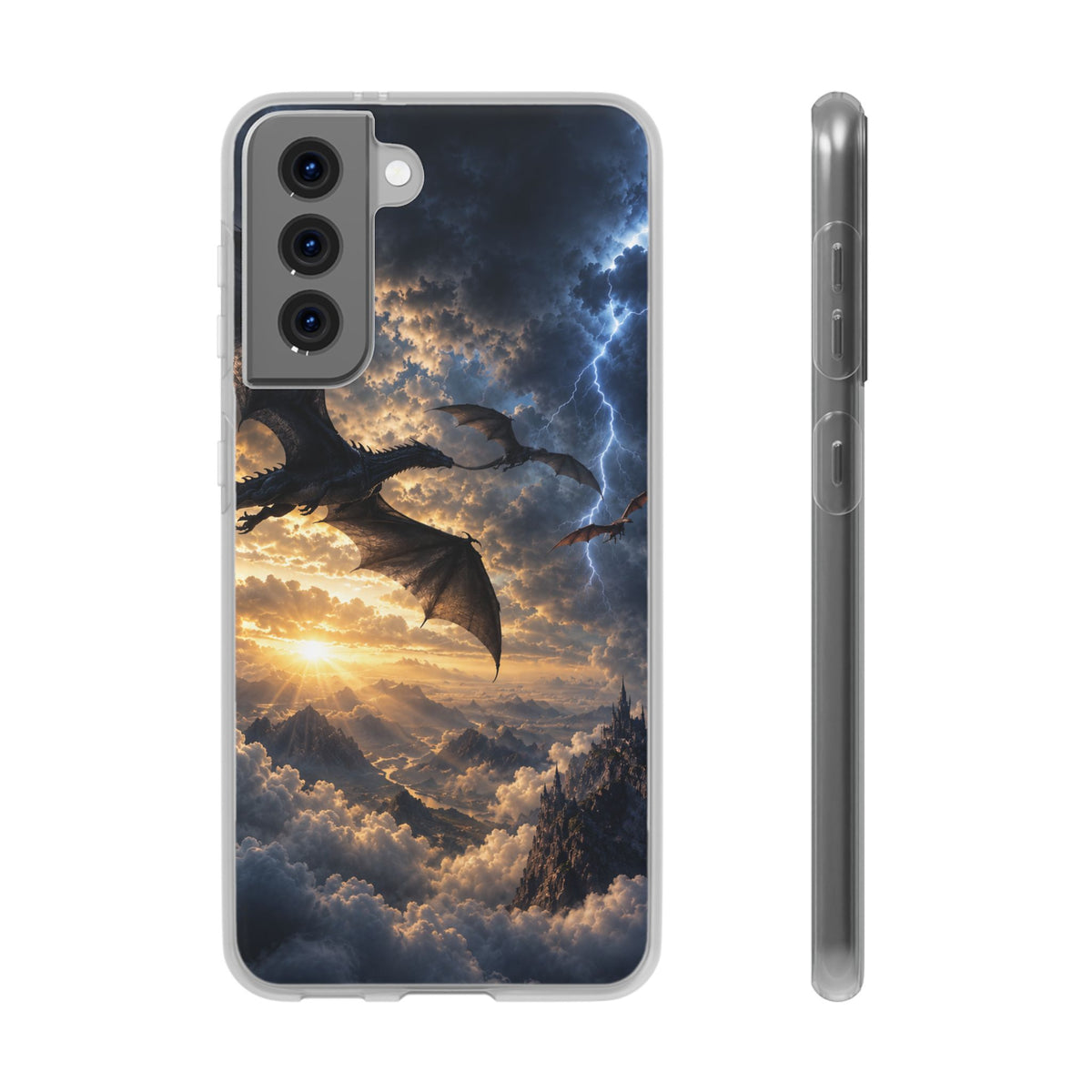 Dragon Storm Phone Case — Fantasy Lightning Sky Flexi Case
