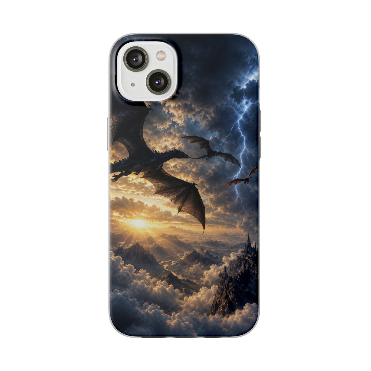 Dragon Storm Phone Case — Fantasy Lightning Sky Flexi Case