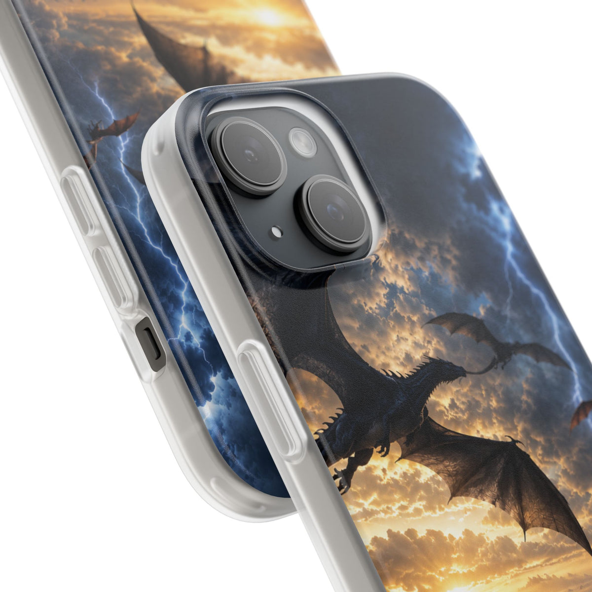 Dragon Storm Phone Case — Fantasy Lightning Sky Flexi Case