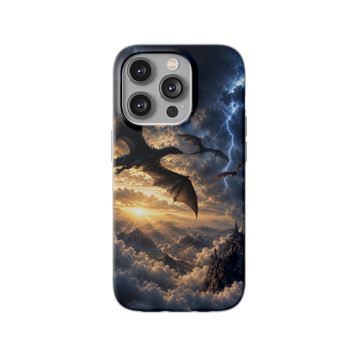 Dragon Storm Phone Case — Fantasy Lightning Sky Flexi Case