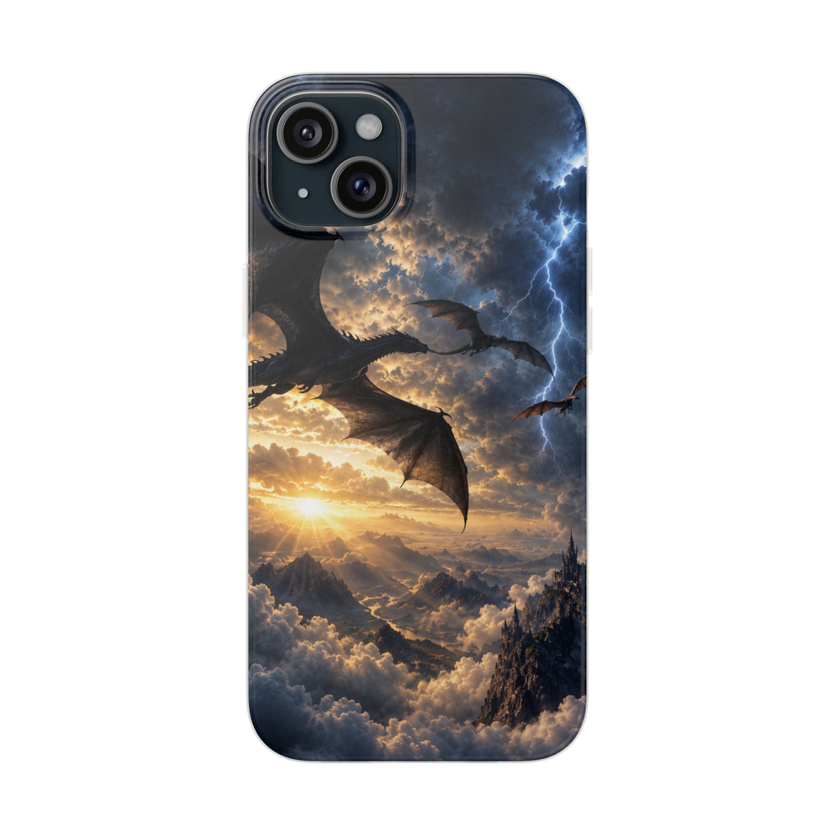 Dragon Storm Phone Case — Fantasy Lightning Sky Flexi Case