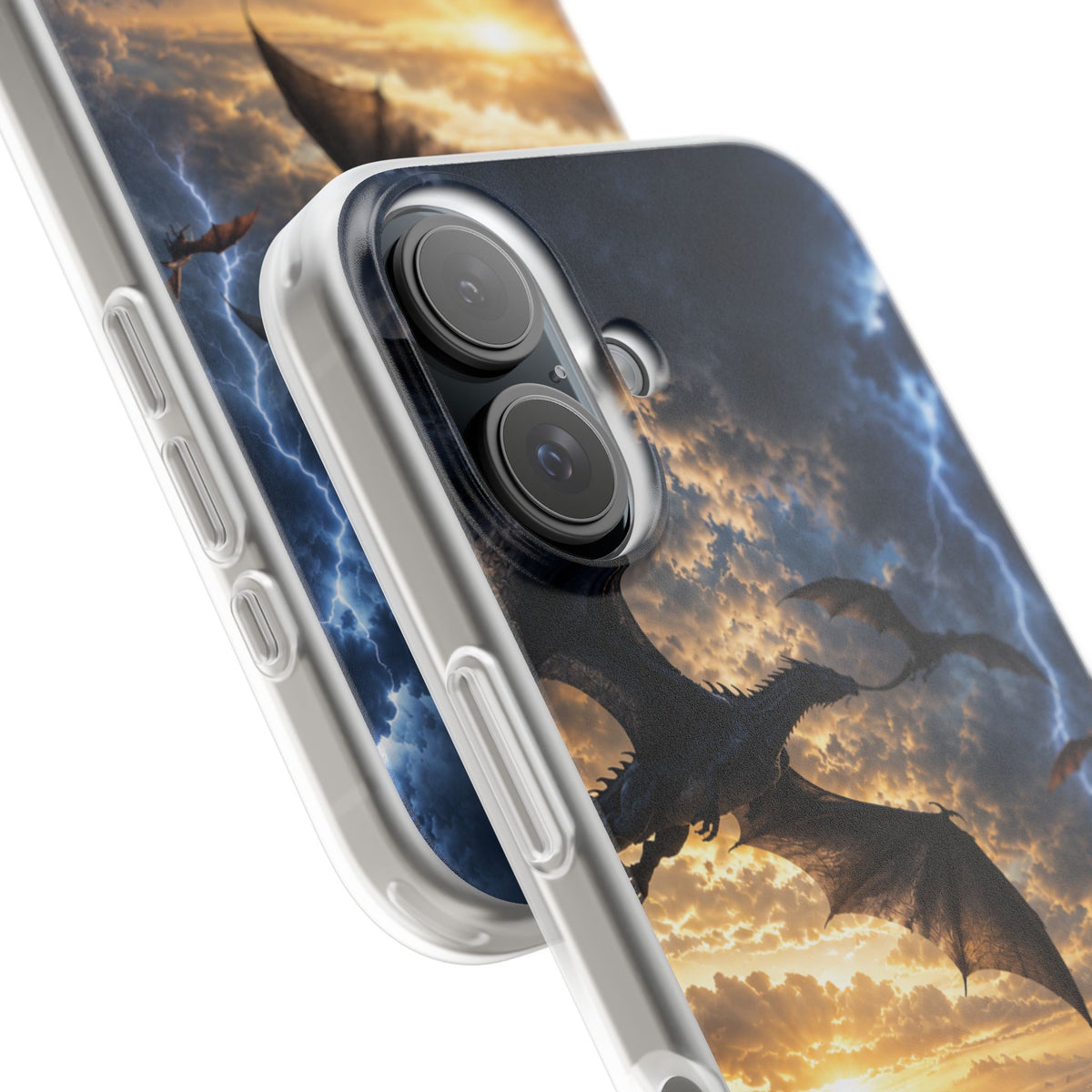 Dragon Storm Phone Case — Fantasy Lightning Sky Flexi Case