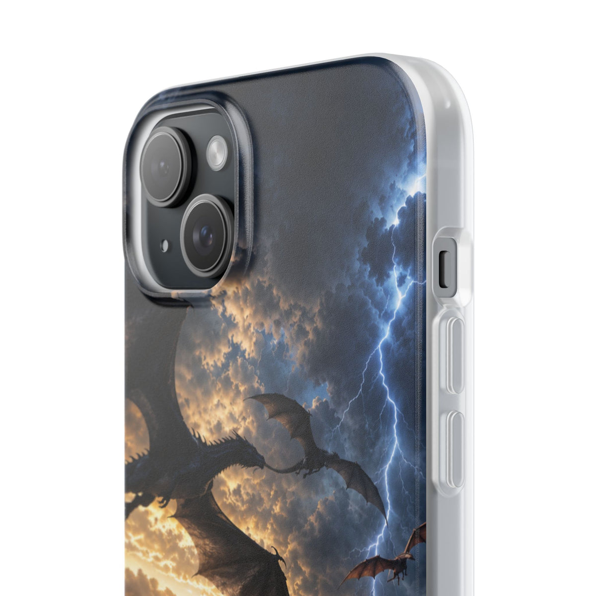 Dragon Storm Phone Case — Fantasy Lightning Sky Flexi Case