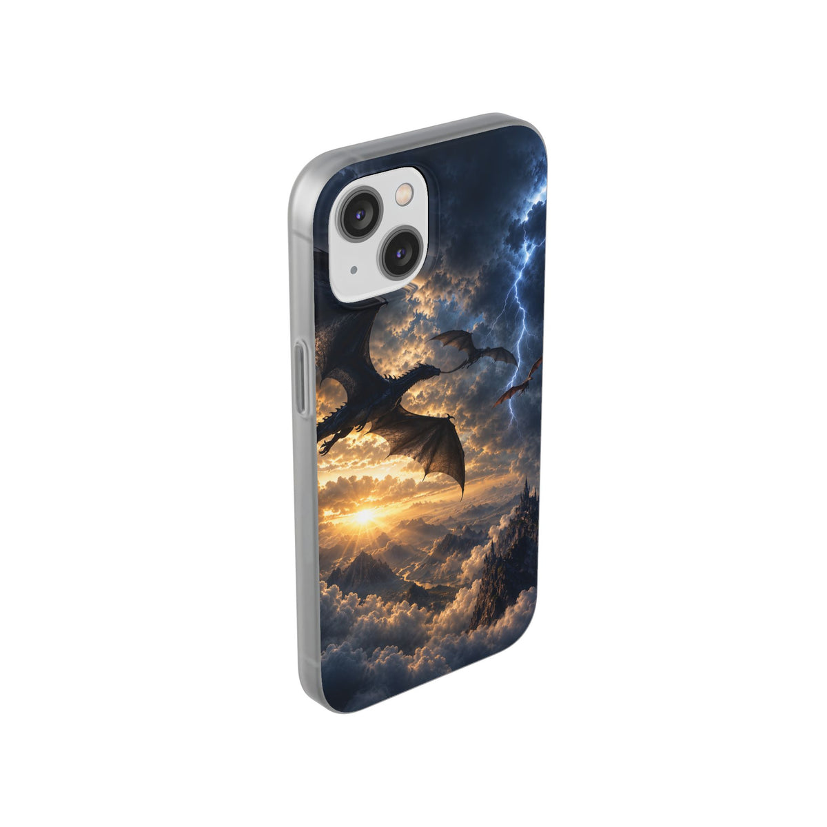 Dragon Storm Phone Case — Fantasy Lightning Sky Flexi Case
