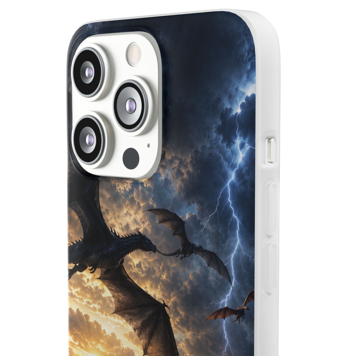 Dragon Storm Phone Case — Fantasy Lightning Sky Flexi Case