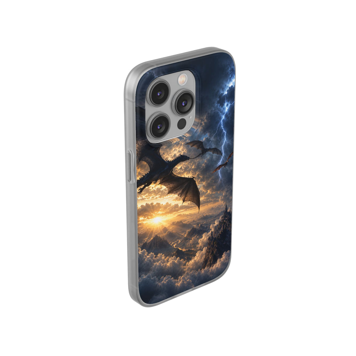 Dragon Storm Phone Case — Fantasy Lightning Sky Flexi Case
