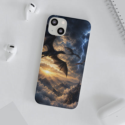 Dragon Storm Phone Case — Fantasy Lightning Sky Flexi Case