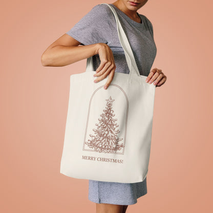 Christmas Tree Tote Bag — Merry Christmas! Holiday Cotton Shopper