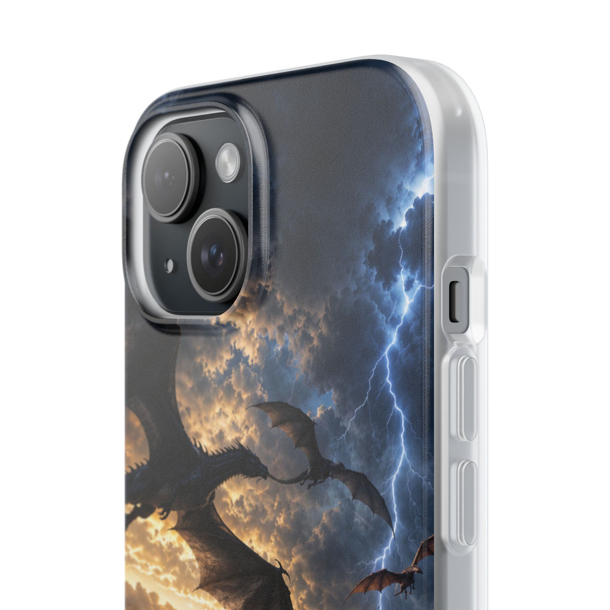 Dragon Storm Phone Case — Fantasy Lightning Sky Flexi Case
