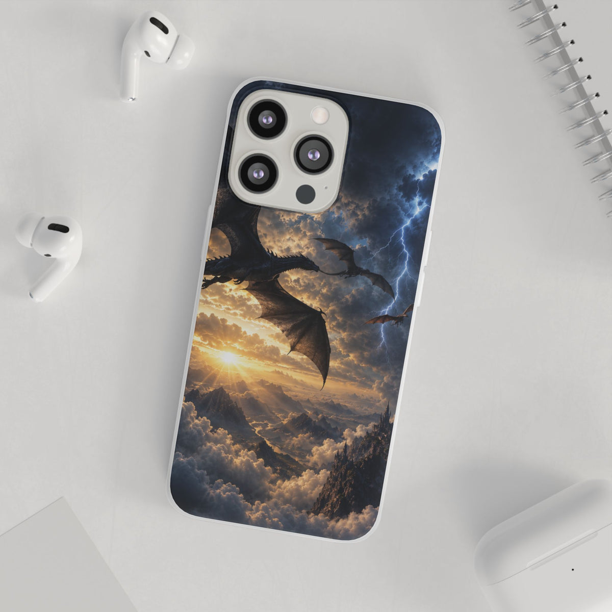 Dragon Storm Phone Case — Fantasy Lightning Sky Flexi Case