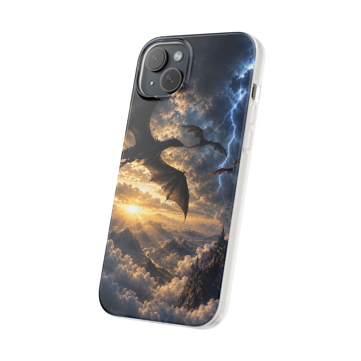 Dragon Storm Phone Case — Fantasy Lightning Sky Flexi Case