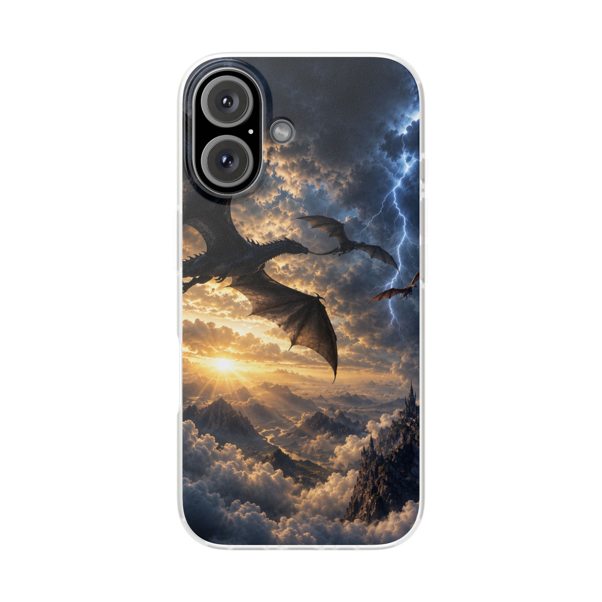 Dragon Storm Phone Case — Fantasy Lightning Sky Flexi Case