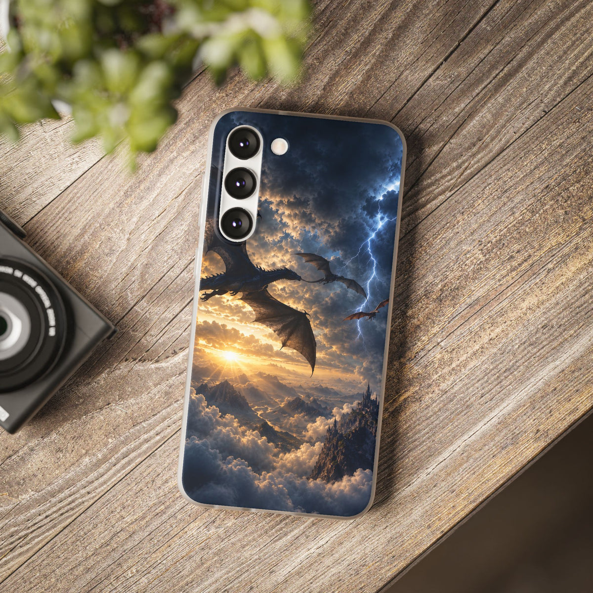 Dragon Storm Phone Case — Fantasy Lightning Sky Flexi Case