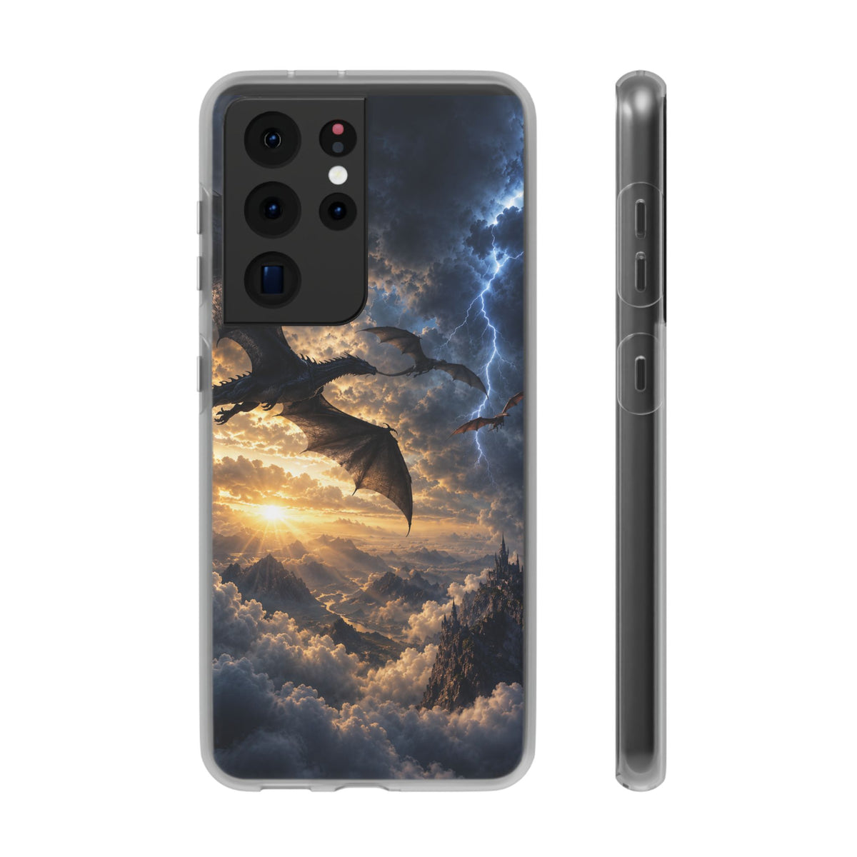 Dragon Storm Phone Case — Fantasy Lightning Sky Flexi Case