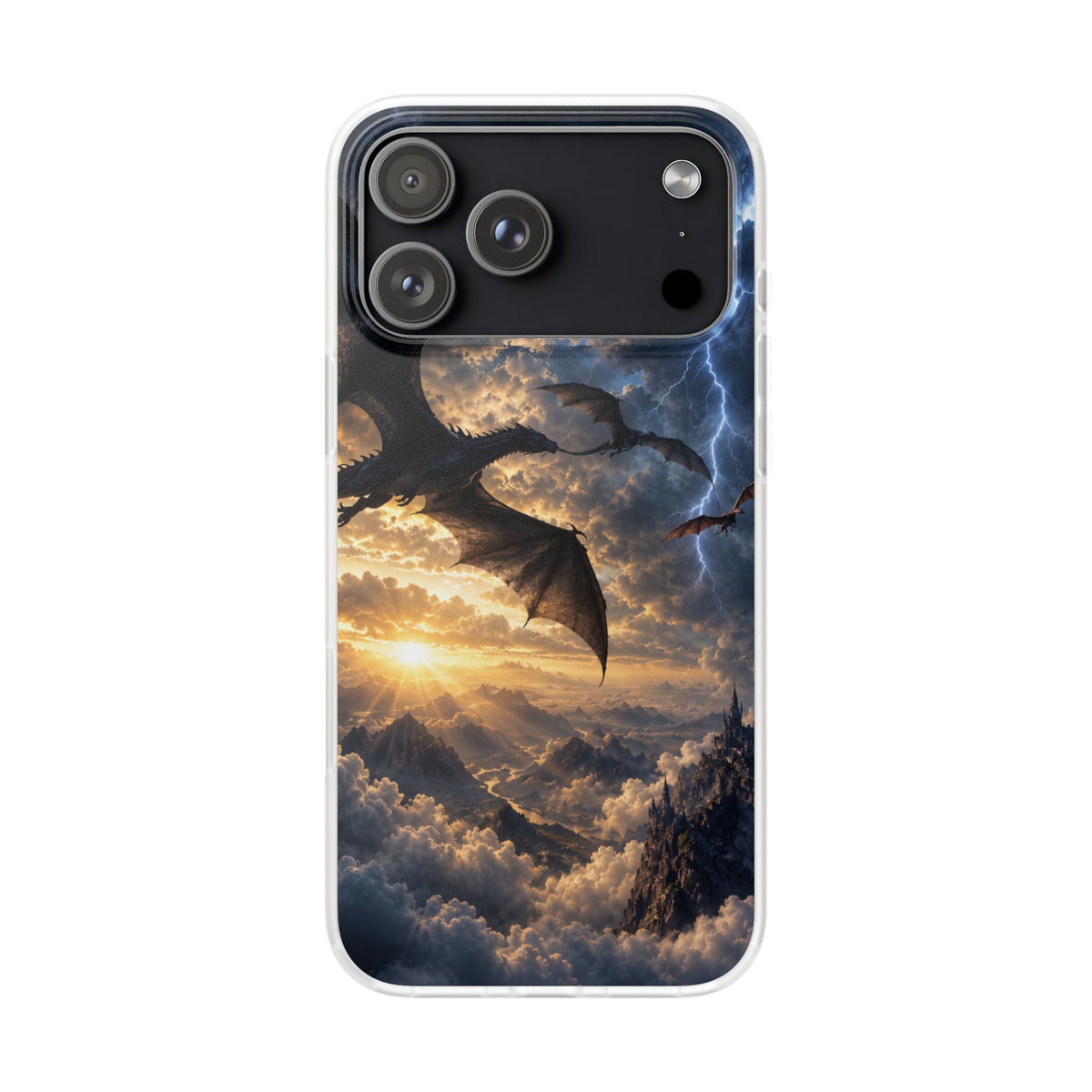 Dragon Storm Phone Case — Fantasy Lightning Sky Flexi Case