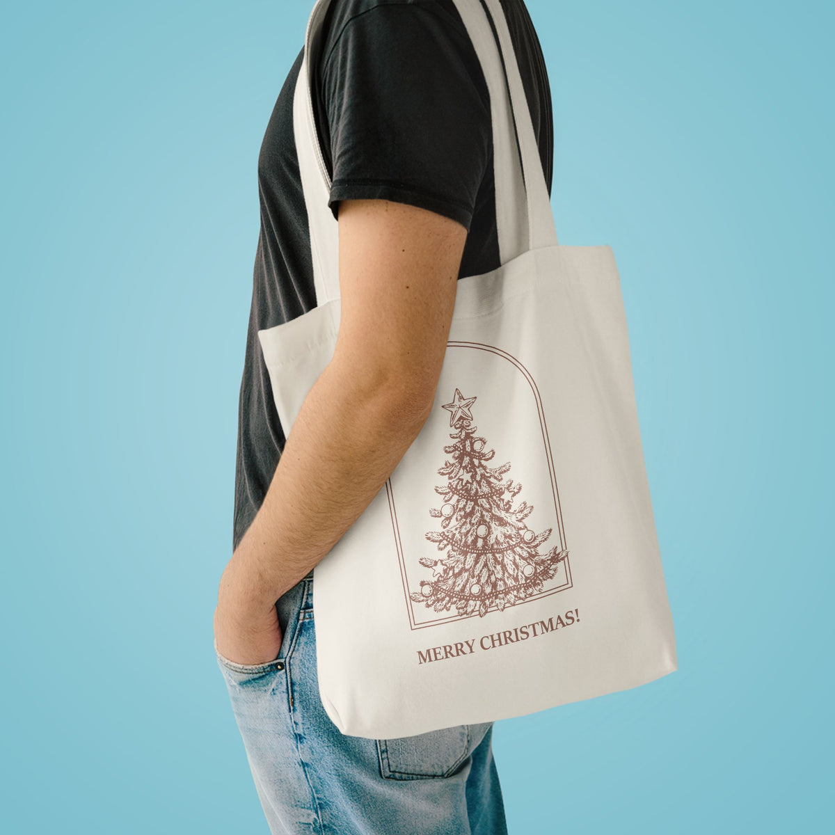 Christmas Tree Tote Bag — Merry Christmas! Holiday Cotton Shopper