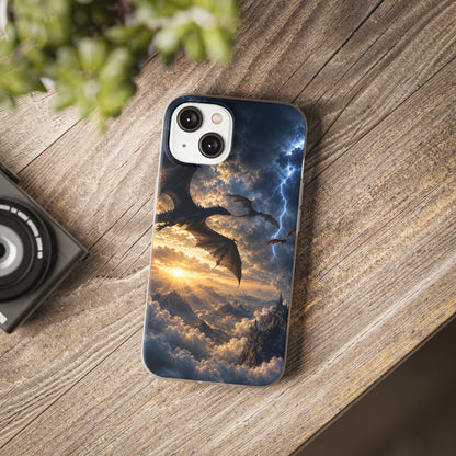 Dragon Storm Phone Case — Fantasy Lightning Sky Flexi Case